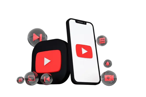 youtube icon screen smartphone mobile phone 3d render purple background removebg preview